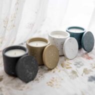 Βαζάκι πορσελάνης με κερί λευκό - Image 2